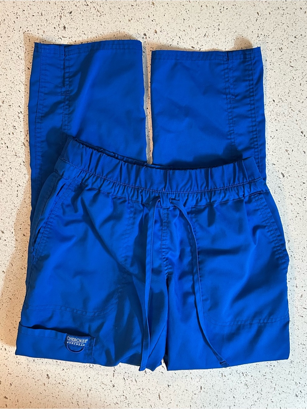 Cherokee Workwear Revolution Royal Blue Tapered Leg Drawstring Scrub Pants